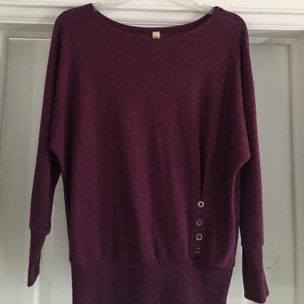 Purple Shirt with Button Detail
