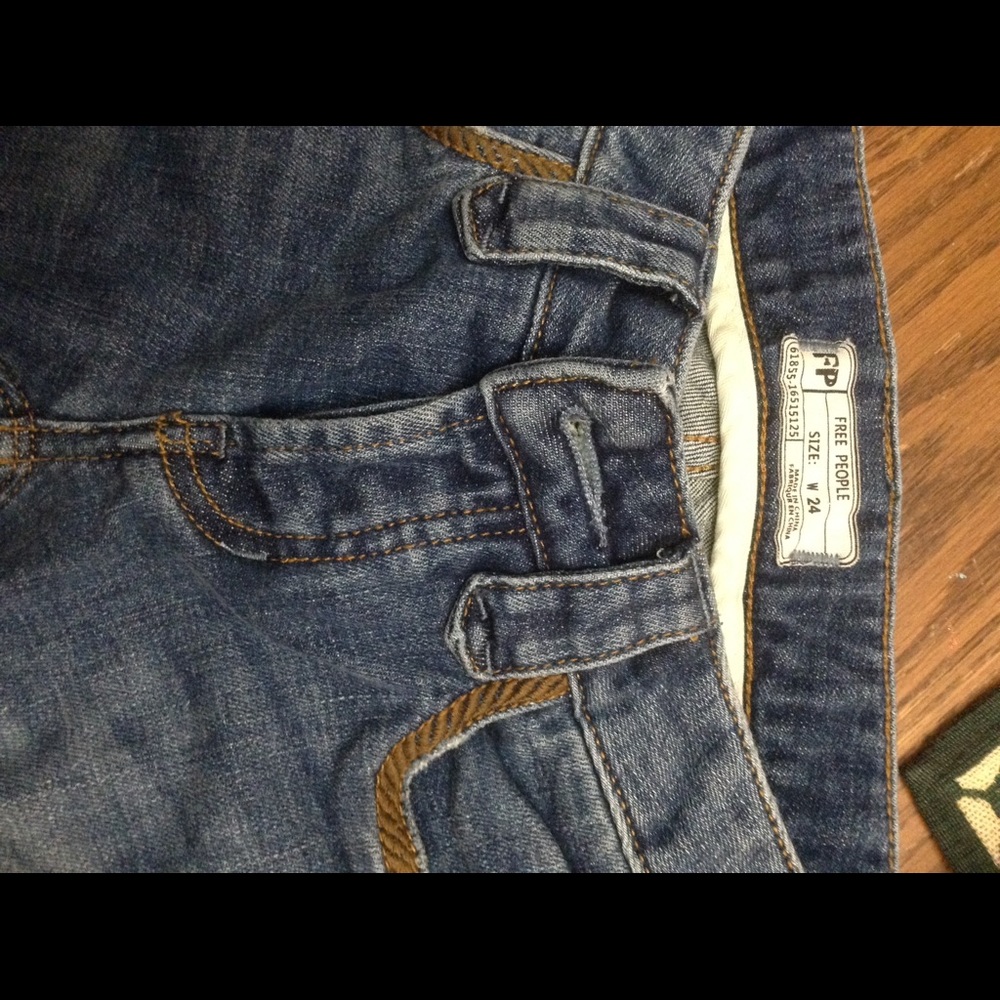 Free People jeans with unique stitching, real nice