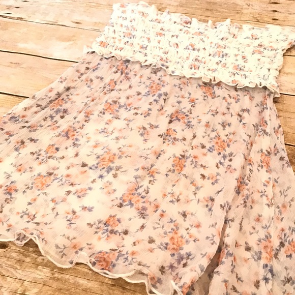 ABS Allen Schwartz Tops - Semi sheer Floral tube top Maternity photoshoot