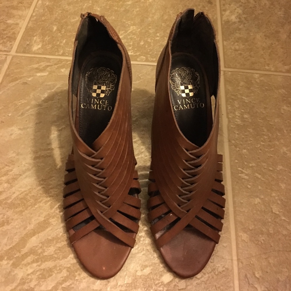 Vince Camuto wedge brown heels
