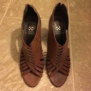 Vince Camuto wedge brown heels