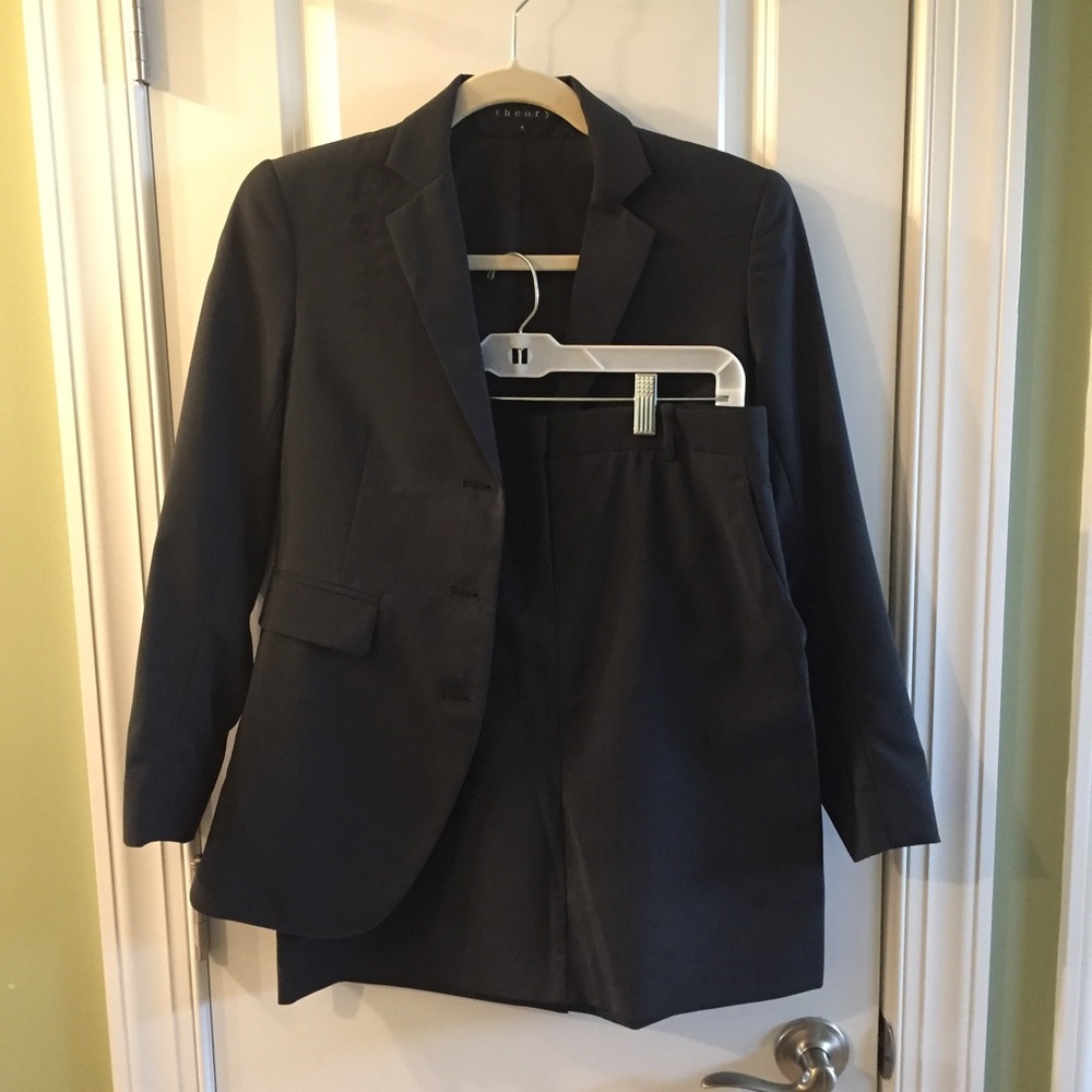 Theory Dark Gray skirt suit