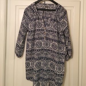 Mud Pie navy blue and white dress/tunic.