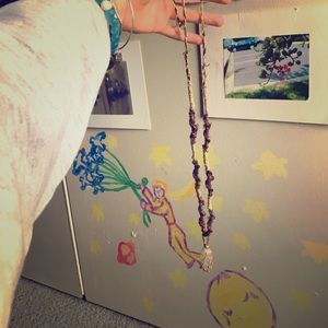 crystal hemp necklace with adjustable hemp string