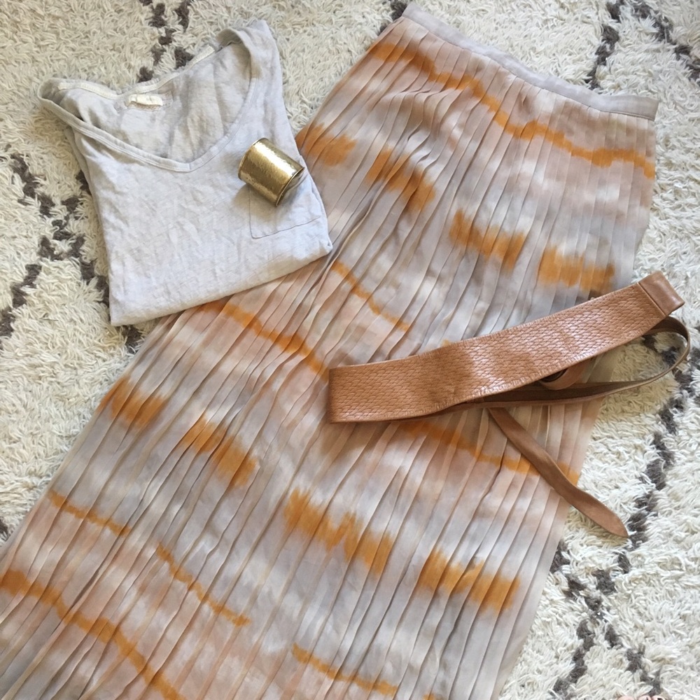 Dip-dye sheer maxi skirt