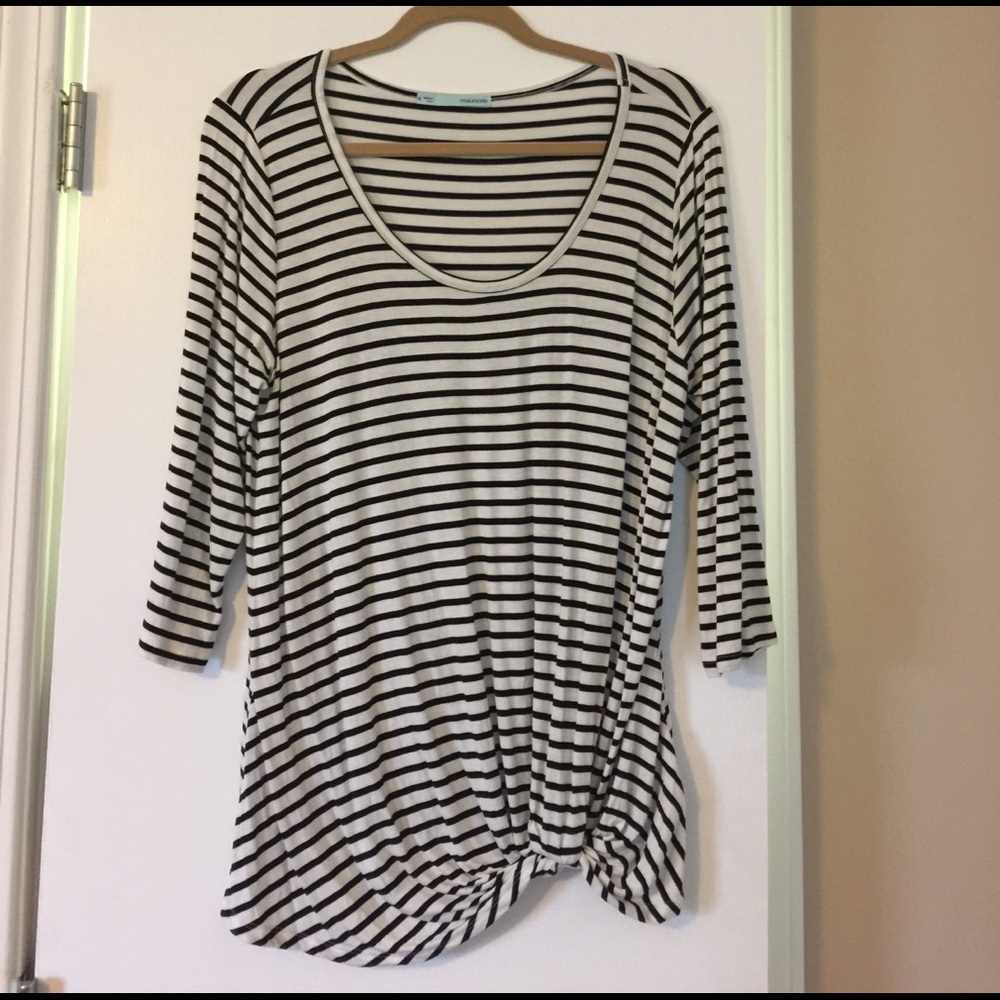 Maurice's black and white striped top