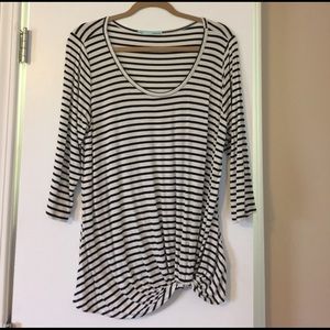 Maurice's black and white striped top