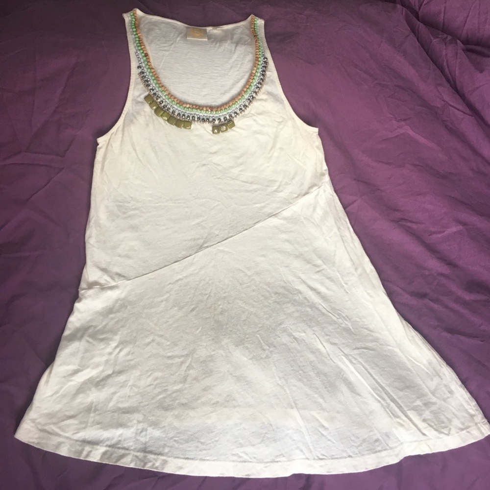 Anthropologie beaded racer back top