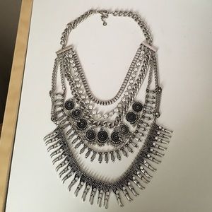 Baublebar silver coin statement necklace