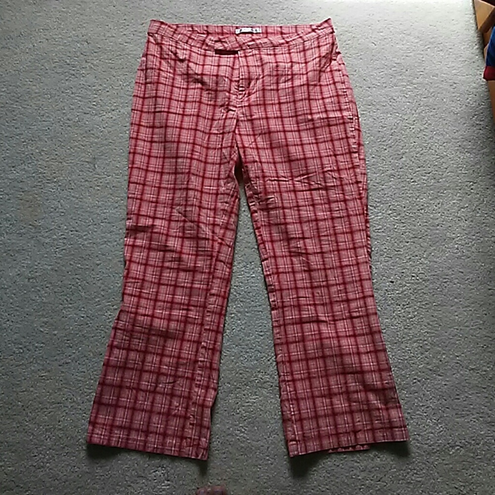 Pink plaid capris