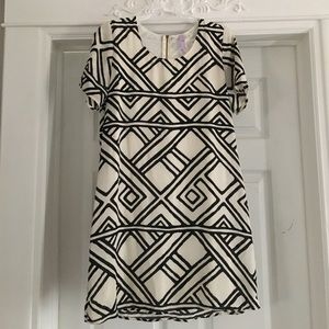 Geo Print B&W Dress