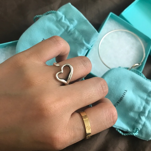 Tiffany&Co Elsa Peretti Open heart ring, size 6.5 - Picture 4 of 5