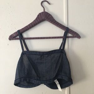 FREE PEOPLE XS pinstripe brami- open back