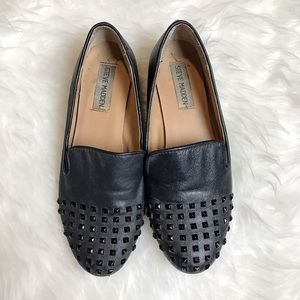 Steve Madden | Black Studded Leather Loafers