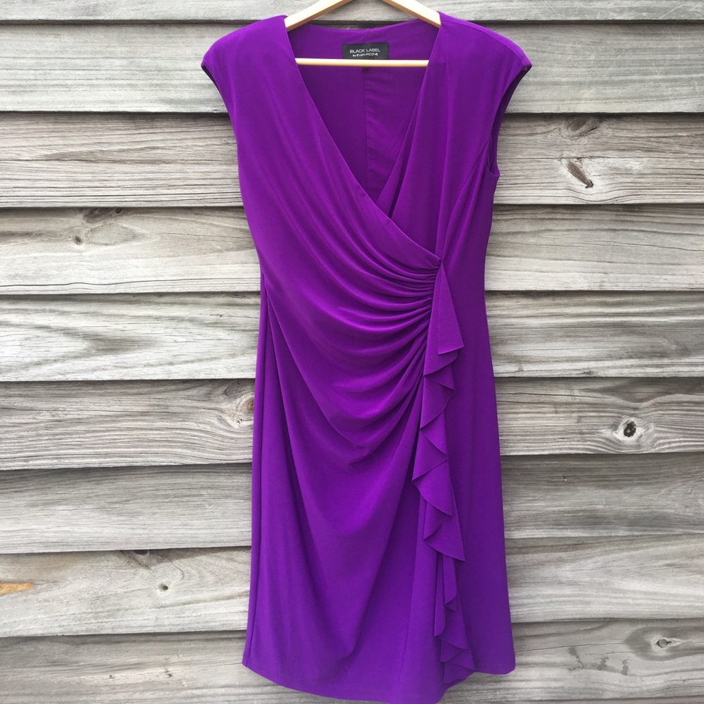 Purple knit dress.
