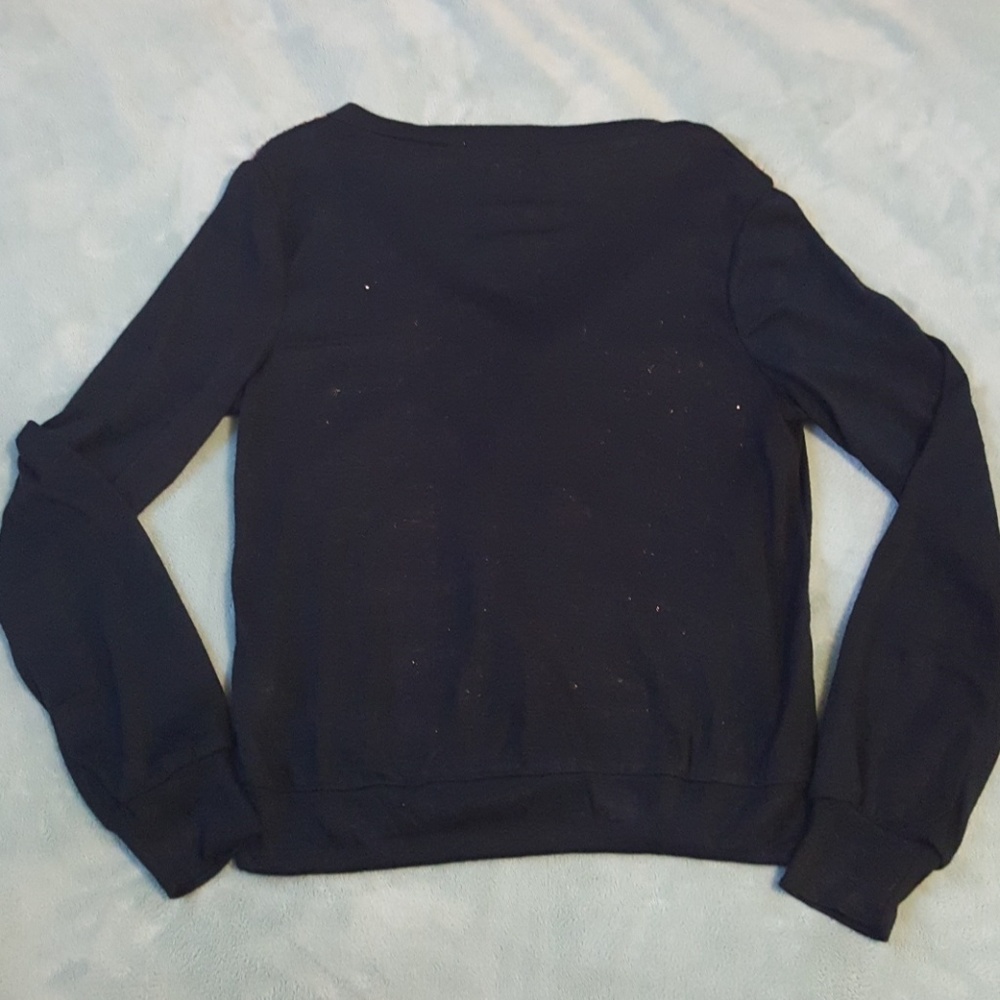 New Black GOLD SEQUIN Holiday Cardigan Sweater - Picture 4 of 4