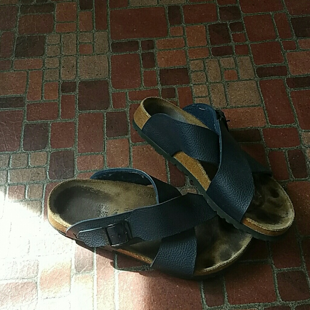 Blue Birkis. Size 8