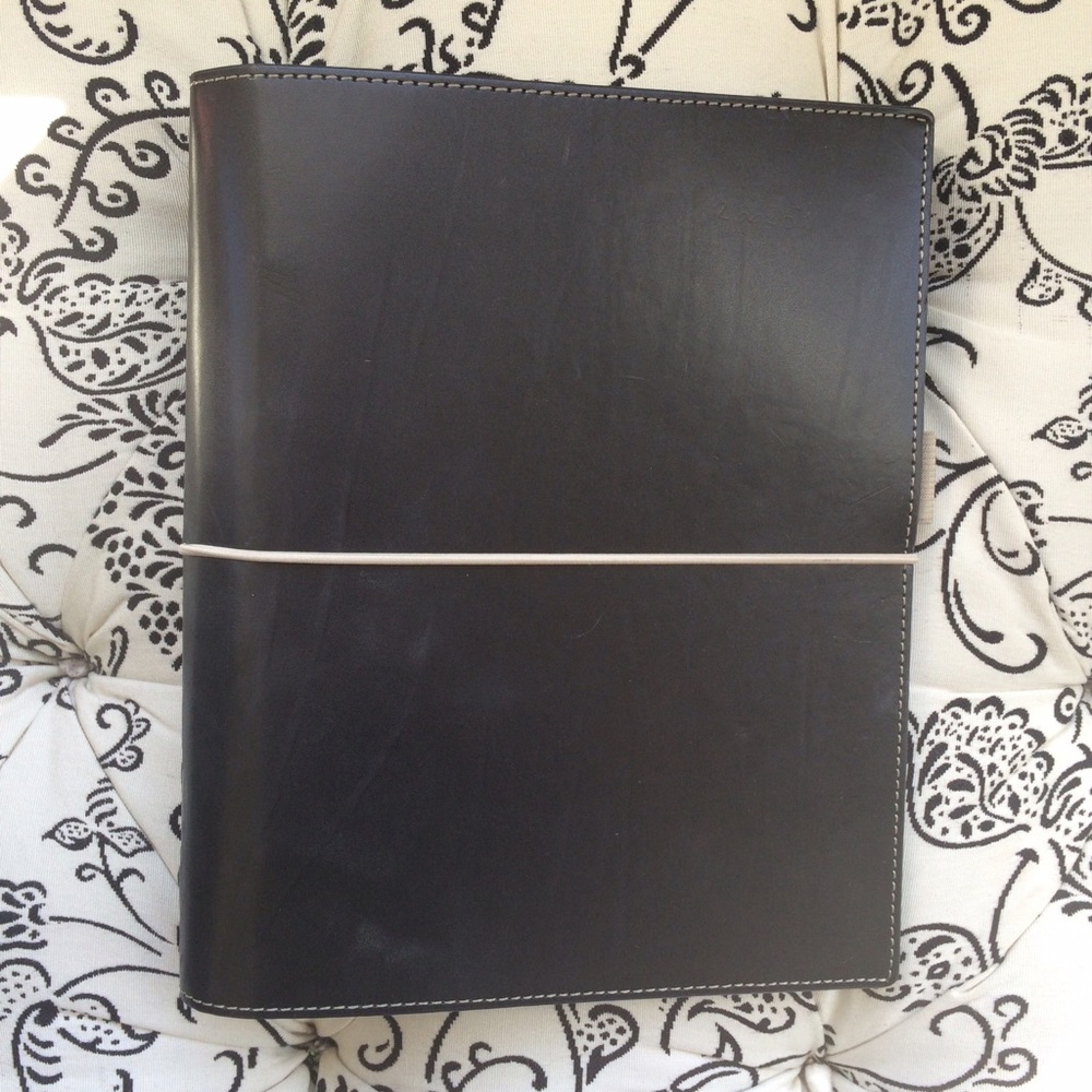 Filofax Domino A5 Black Leather Planner