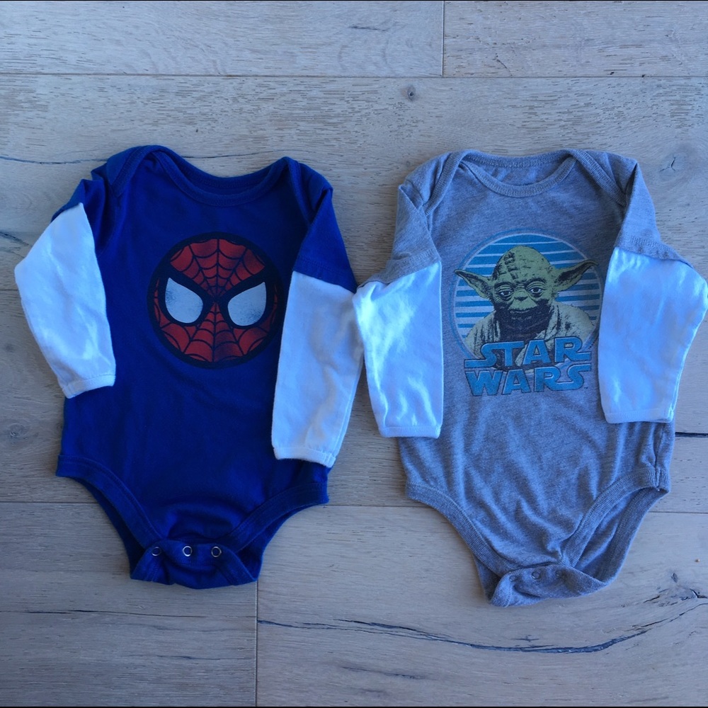 Star Wars Yoda and Spider-Man Onesie Bundle