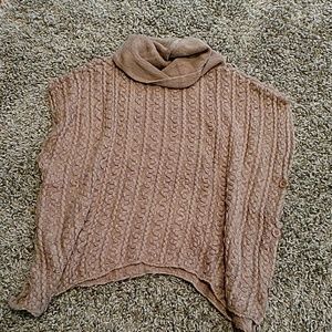 Cable knit poncho