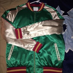 UO embroided satin jacket