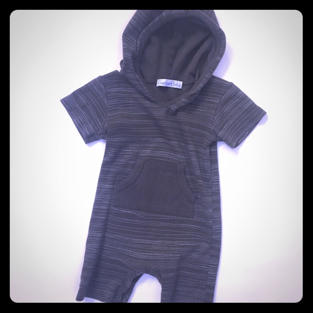Feather baby hood one piece. Size 6-12 months.