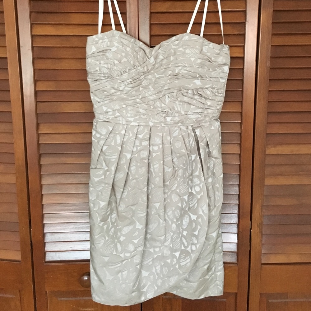 Max and Cleo tan strapless dress