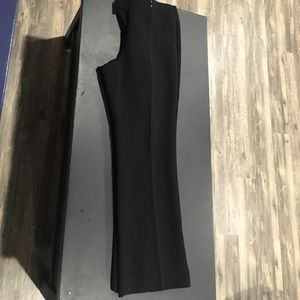 Black lined boot cut trousers