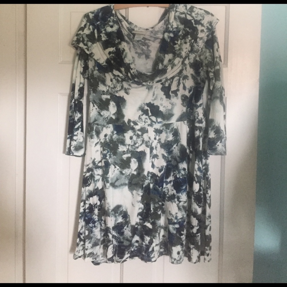 Anthropologie dyed Tunic cotton empire waist cowl