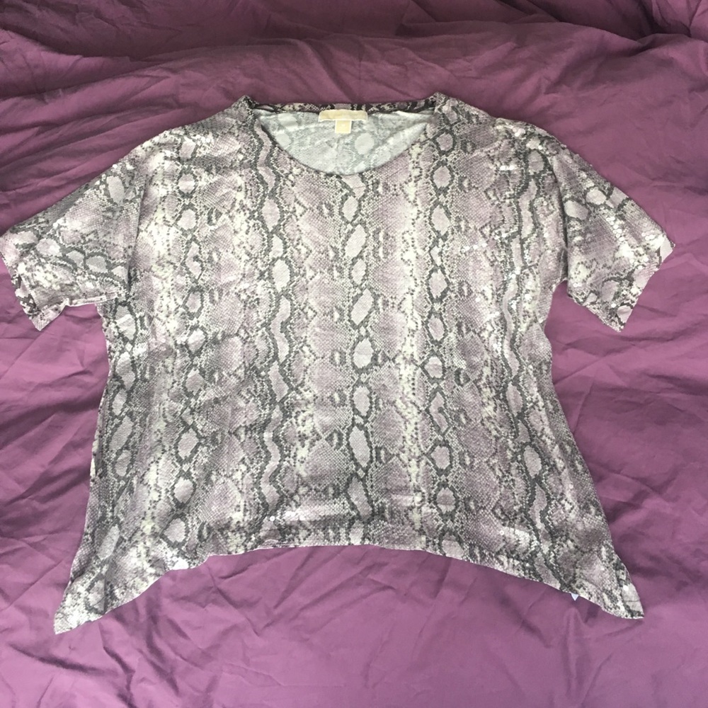 Michael Michael Kors Sequined Python-Patterned Top - image 1