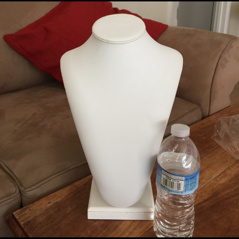 White Leatherette Necklace Display