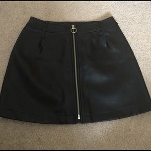 Guess Jeans Faux Leather O Ring Skirt