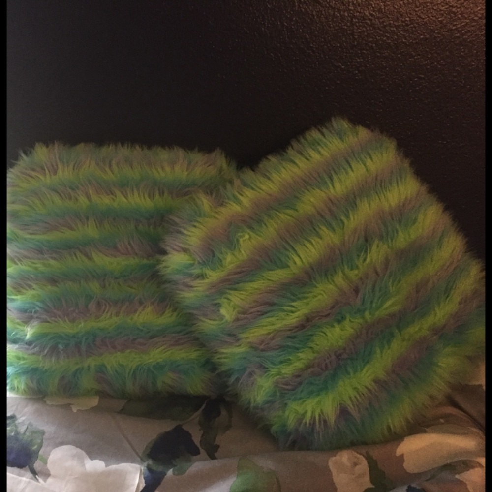 -CLOSET CLOSING- x2 Justice Striped Fuzzy Pillows