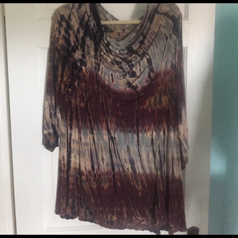Boho chic Tunic large NYC tie dyed soft cotton