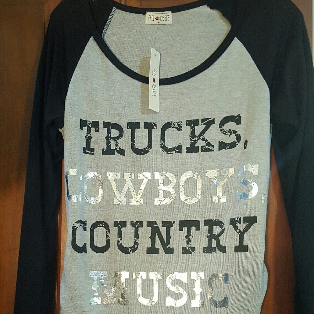 Trucks, cowboys, country music long sleeve shirt