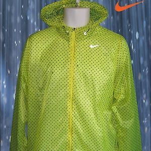 Nike yellow polka dot wind breaker/ wind runner