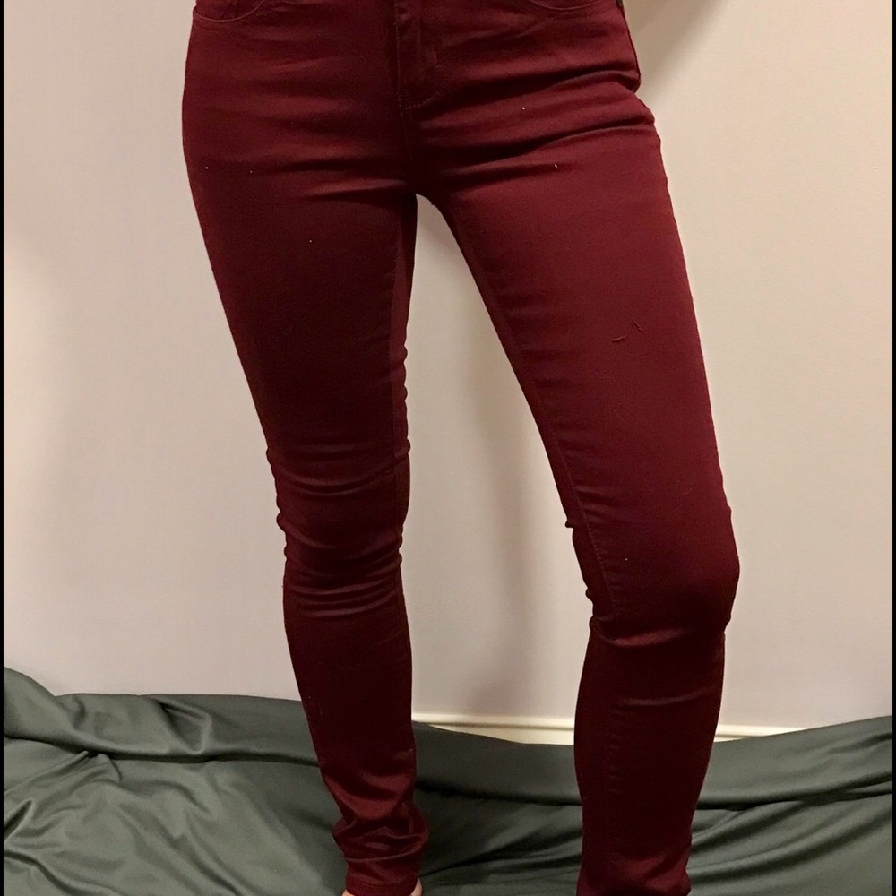Burgundy jeans