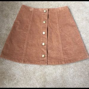 Corduroy button up skirt