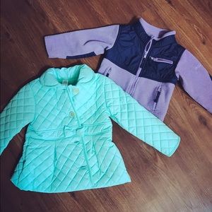 2T Columbia jacket and 3T teal puffer jacket