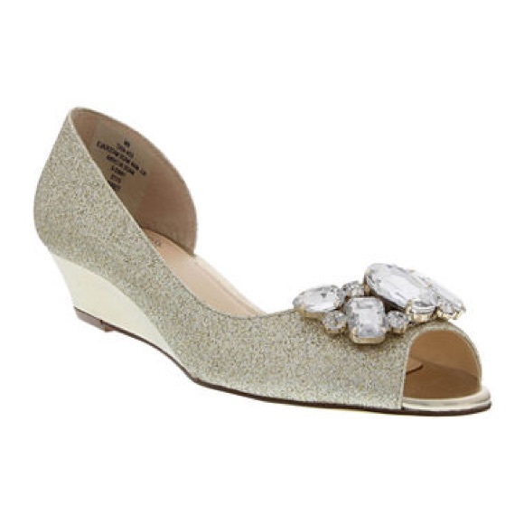 I. Miller | Rhoda Glitter Open-Toe Demi Wedges - Picture 2 of 8