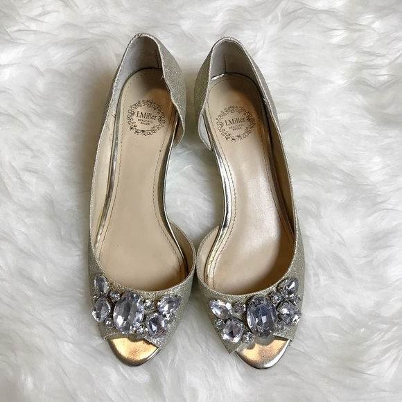 I. Miller | Rhoda Glitter Open-Toe Demi Wedges - Picture 4 of 8