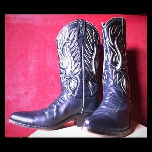 Llama Collection Leather Cowgirl Boots