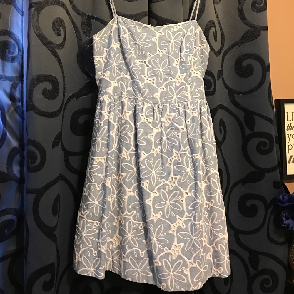 Lilly Pulitzer 'denim' embroidered Bethany dress