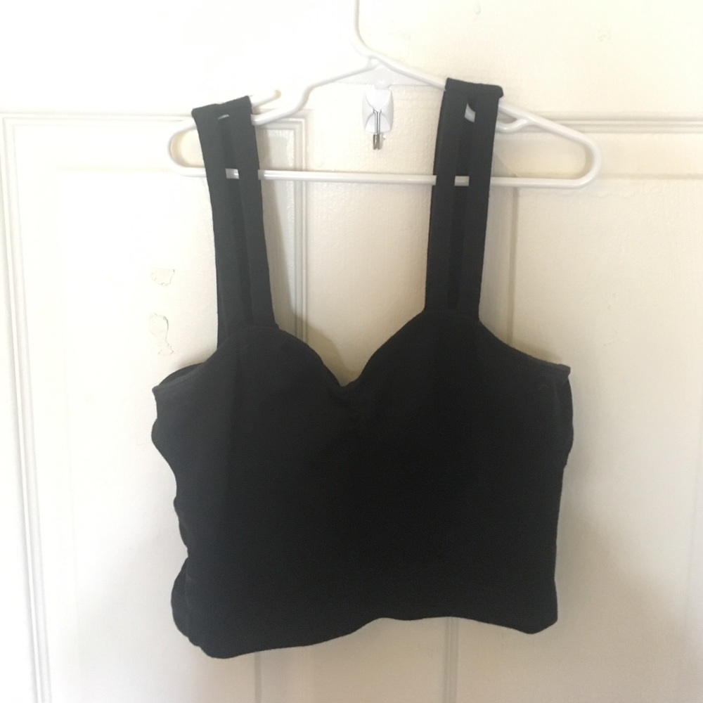 Black Crop Top with Cutouts
