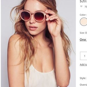 Free People Pink and Gold Circle Sunglasses
