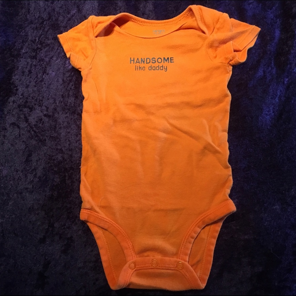 2 for $5 when bundled! Orange, 12 mo onesie