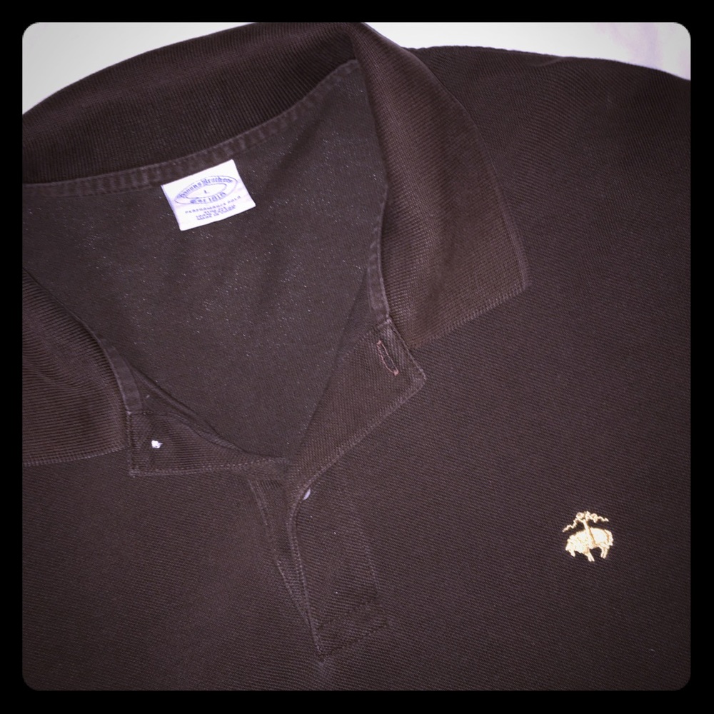 Brooks Brothers Polo, Brown, Large Slim Fit