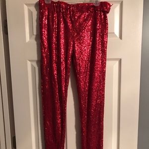 Red Sequence Leggings