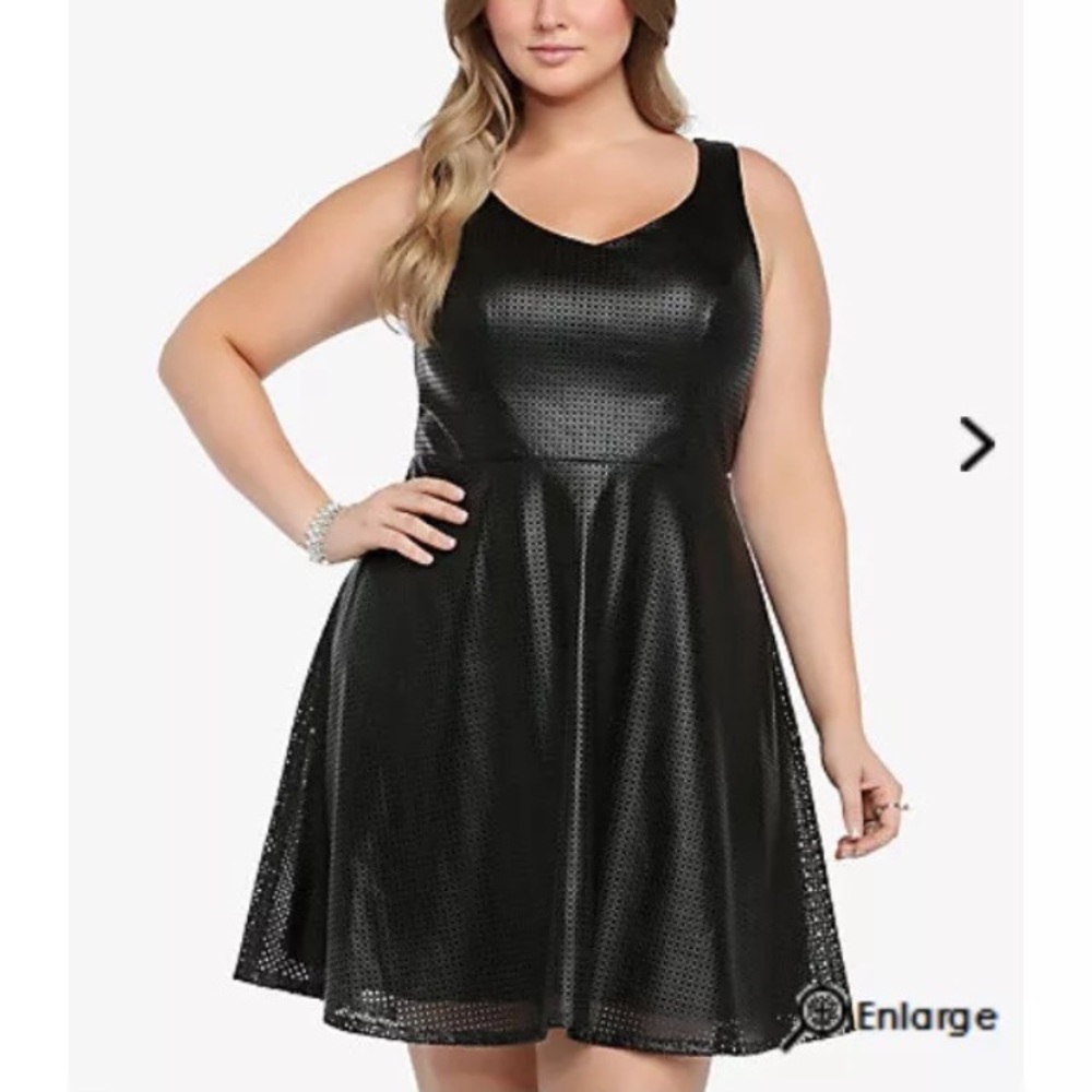 TORRID 16 Dress Perforated Faux Leather Black