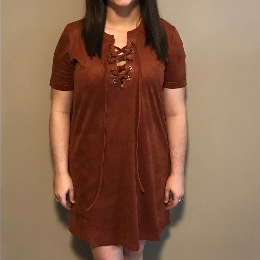 Faux Suede Dress